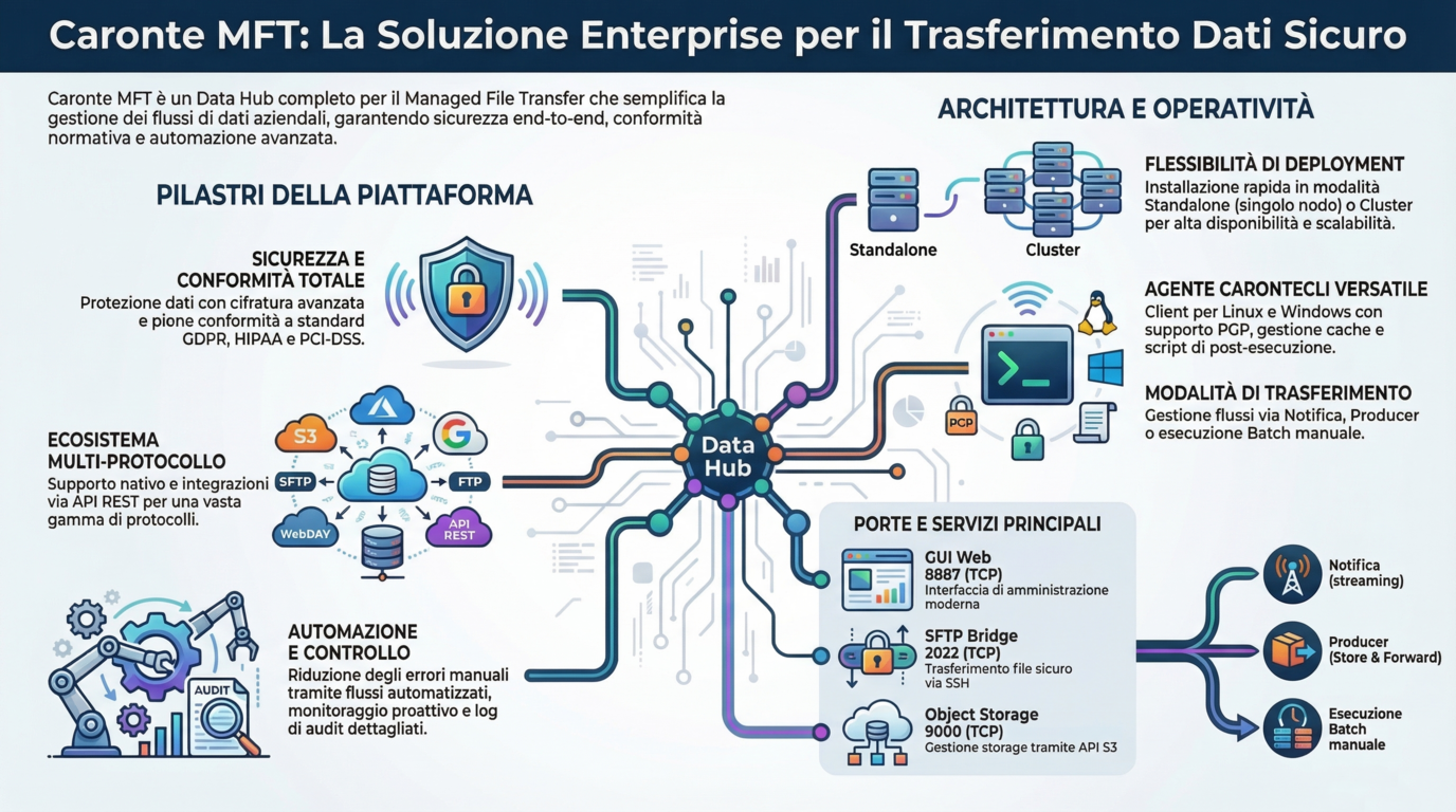 Diagramma dell'architettura di Caronte MFT